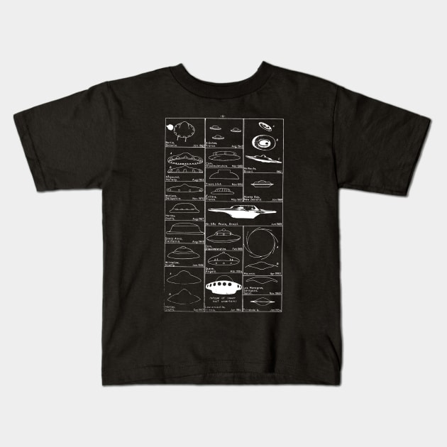 UFO Sightings Chart Kids T-Shirt by kthorjensen